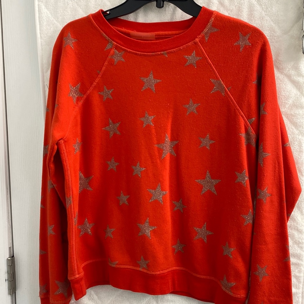 Betsy Johnson orange star sweatshirt